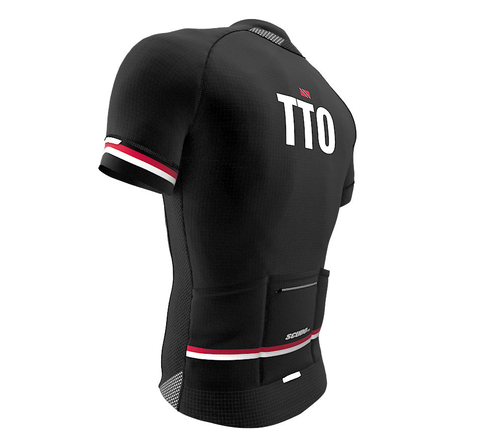 Trinidad And Tobago Black CODE Short Sleeve Cycling PRO Jersey for Men and Women