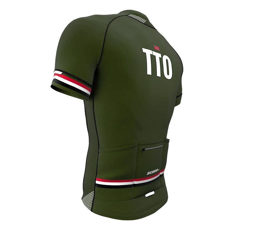 Trinidad And Tobago Green CODE Short Sleeve Cycling PRO Jersey for Men and Women