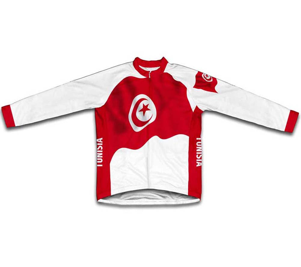 Tunisia Flag Winter Thermal Cycling Jersey