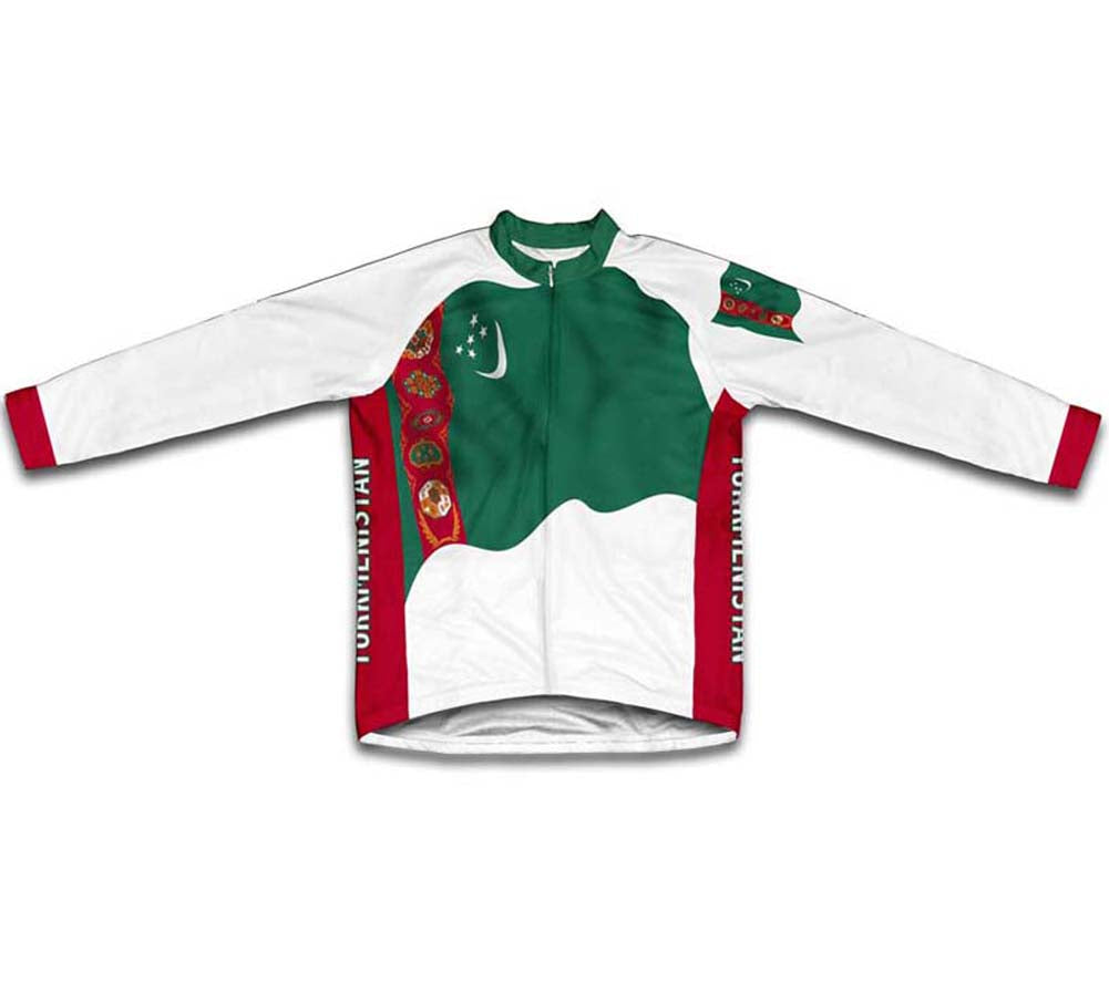 Turkmenistan Flag Winter Thermal Cycling Jersey