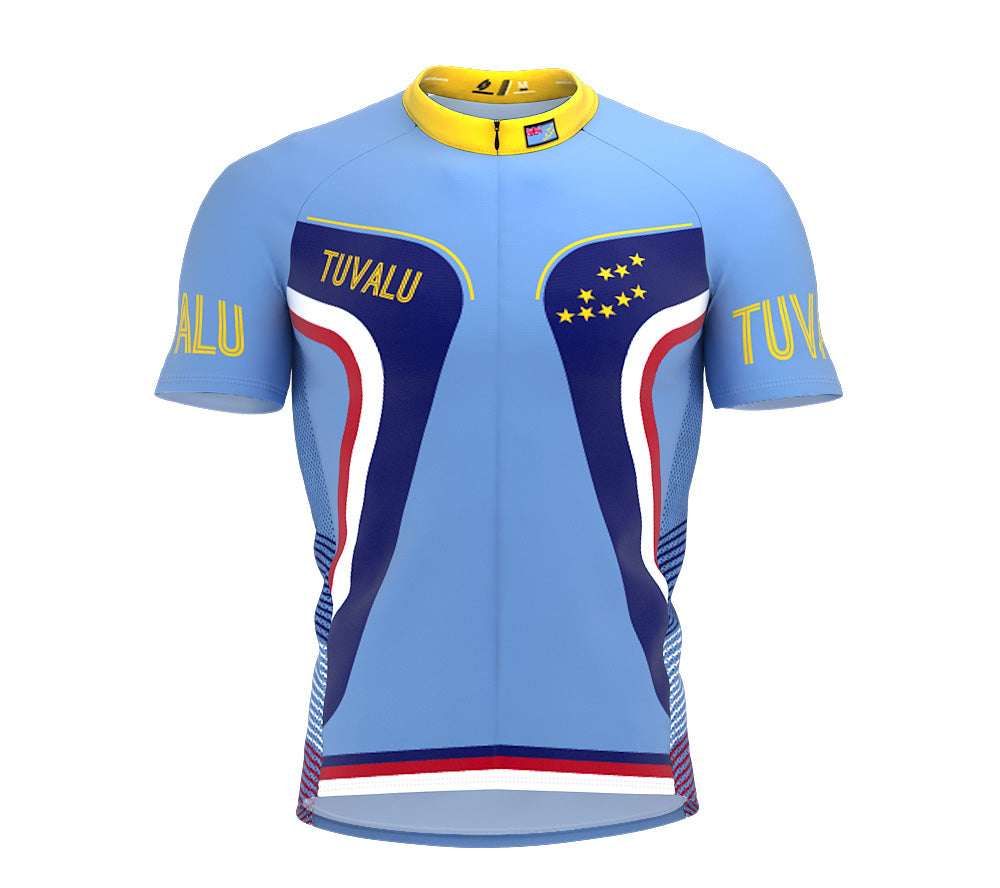 Tuvalu  Full Zipper Bike Short Sleeve Cycling Jersey