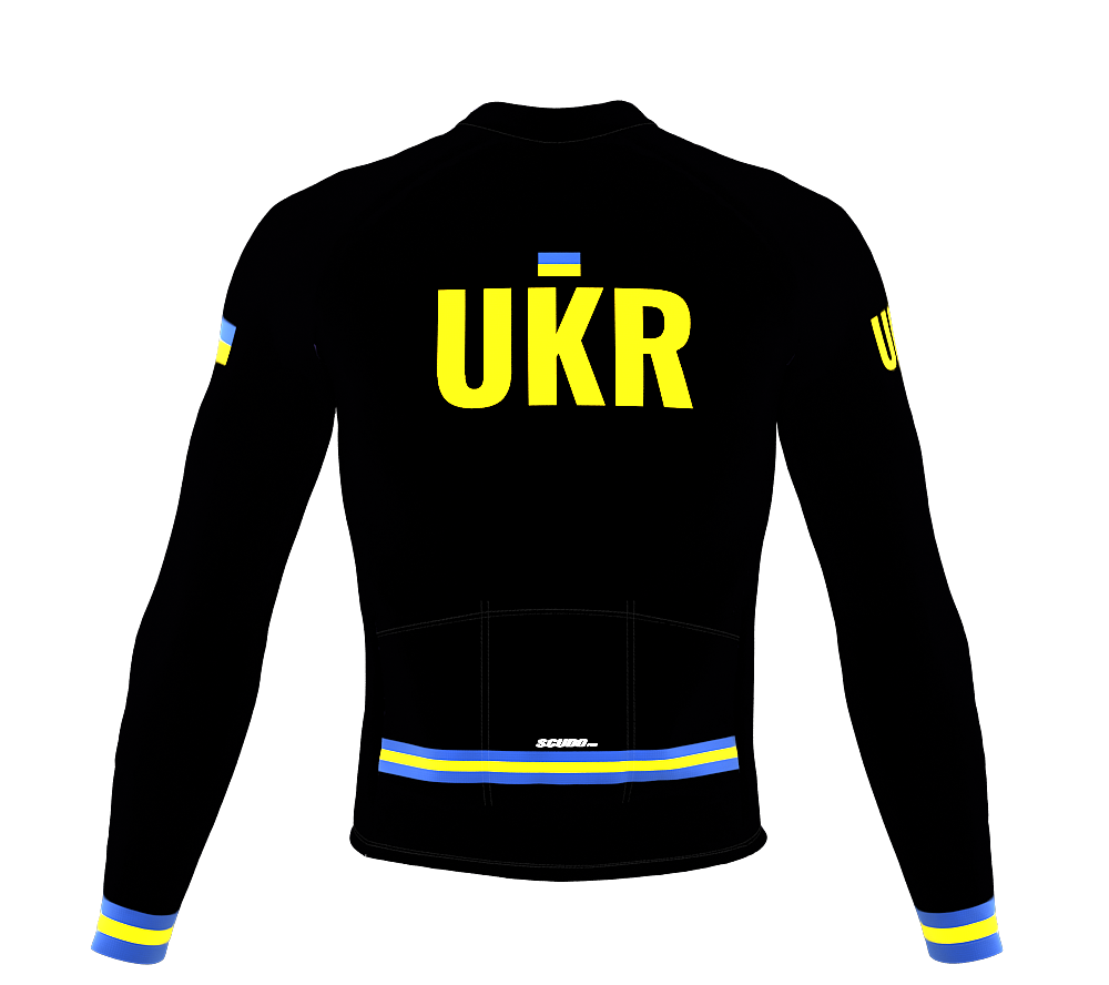 ScudoPro Pro Thermal Long Sleeve Cycling Jersey Country CODE Ukraine Black | Men and Women