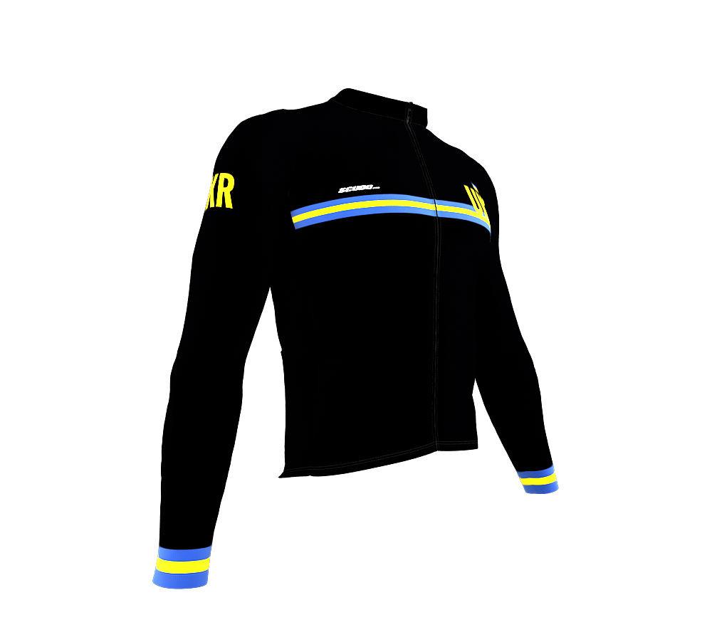 ScudoPro Pro Thermal Long Sleeve Cycling Jersey Country CODE Ukraine Black | Men and Women