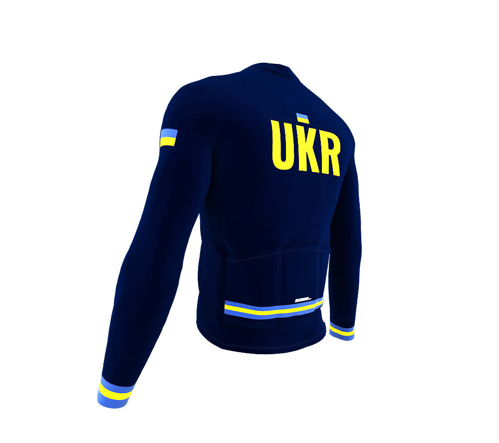 ScudoPro Pro Thermal Long Sleeve Cycling Jersey Country CODE Ukraine Blue | Men and Women