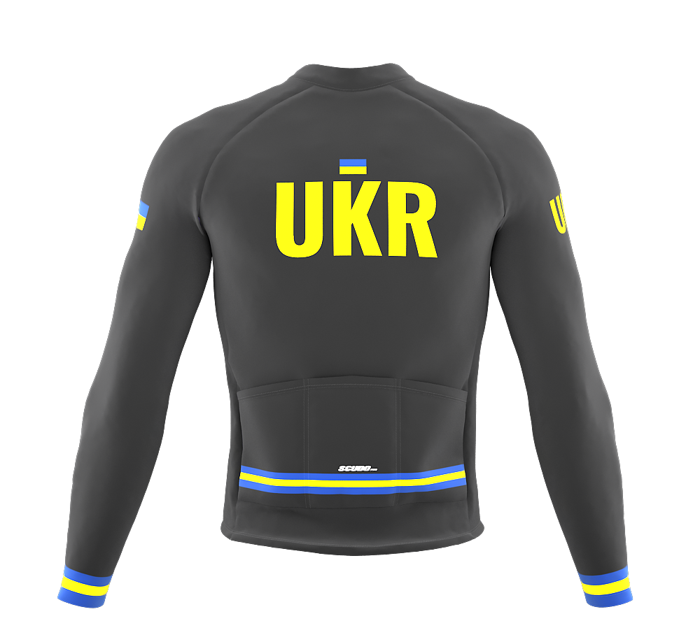 ScudoPro Pro Thermal Long Sleeve Cycling Jersey Country CODE Ukraine Gray | Men and Women