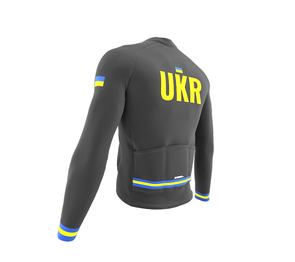 ScudoPro Pro Thermal Long Sleeve Cycling Jersey Country CODE Ukraine Gray | Men and Women