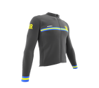 ScudoPro Pro Thermal Long Sleeve Cycling Jersey Country CODE Ukraine Gray | Men and Women