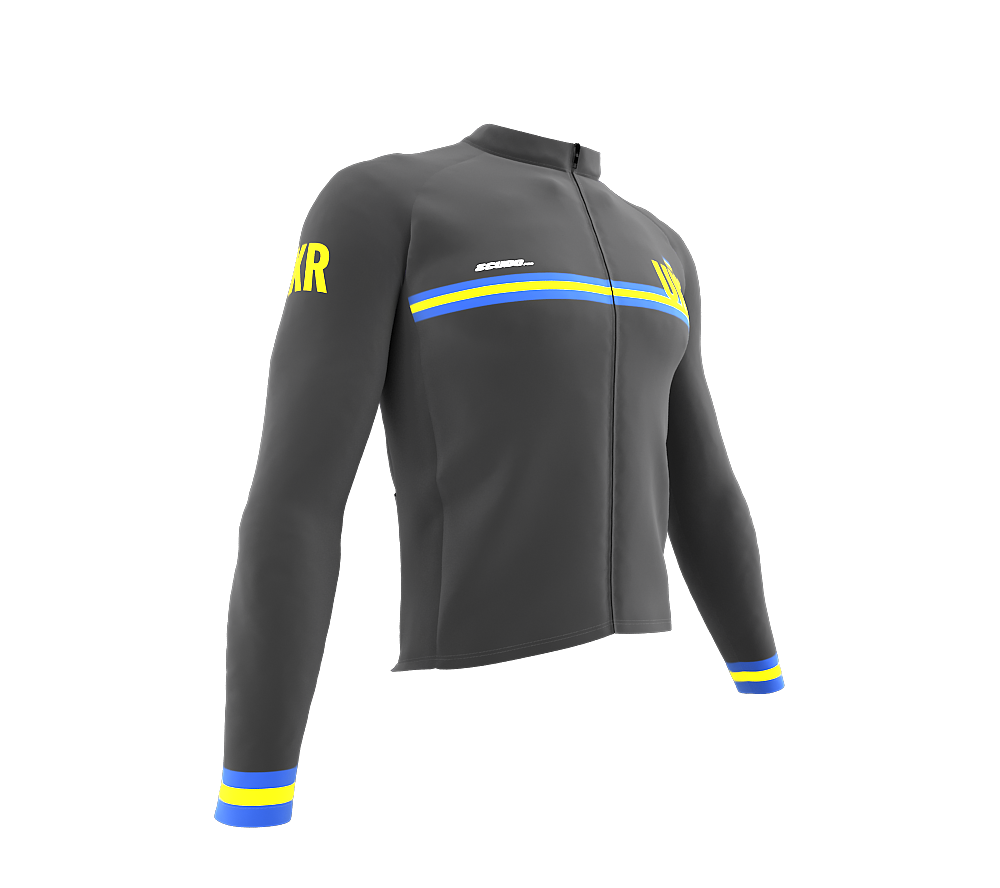 ScudoPro Pro Thermal Long Sleeve Cycling Jersey Country CODE Ukraine Gray | Men and Women