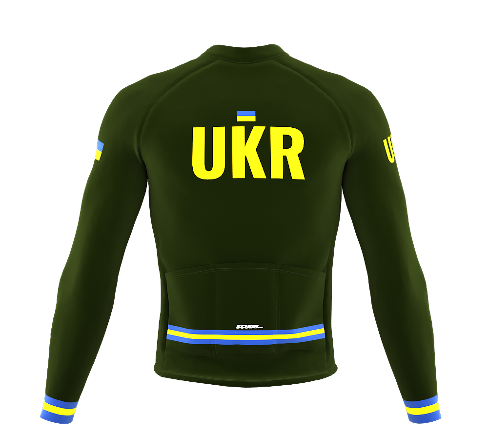 ScudoPro Pro Thermal Long Sleeve Cycling Jersey Country CODE Ukraine Green | Men and Women
