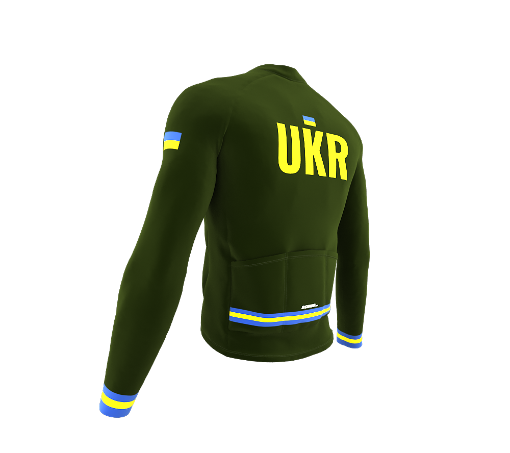 ScudoPro Pro Thermal Long Sleeve Cycling Jersey Country CODE Ukraine Green | Men and Women