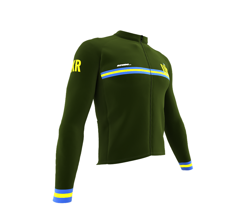 ScudoPro Pro Thermal Long Sleeve Cycling Jersey Country CODE Ukraine Green | Men and Women