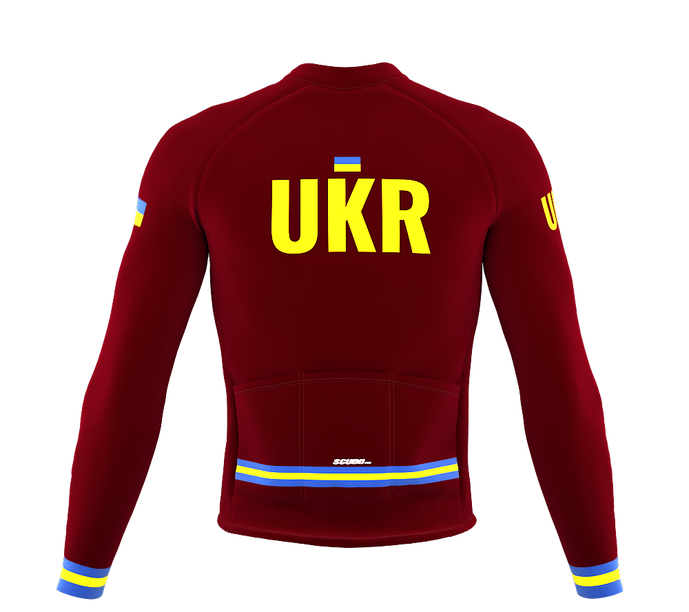 ScudoPro Pro Thermal Long Sleeve Cycling Jersey Country CODE Ukraine Vine | Men and Women
