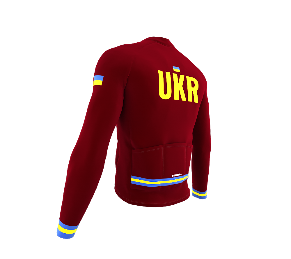 ScudoPro Pro Thermal Long Sleeve Cycling Jersey Country CODE Ukraine Vine | Men and Women