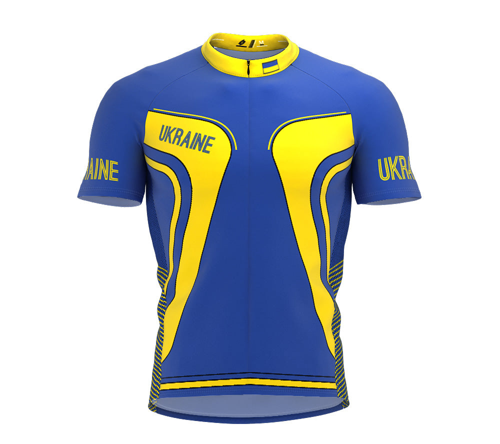 Ukraine Full Zipper Bike Short Sleeve Cycling Jersey for Men And