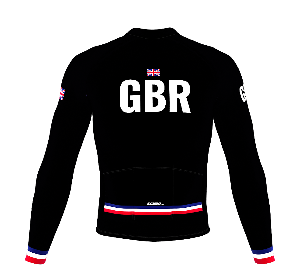 ScudoPro Pro Thermal Long Sleeve Cycling Jersey Country CODE United Kingdom Black | Men and Women