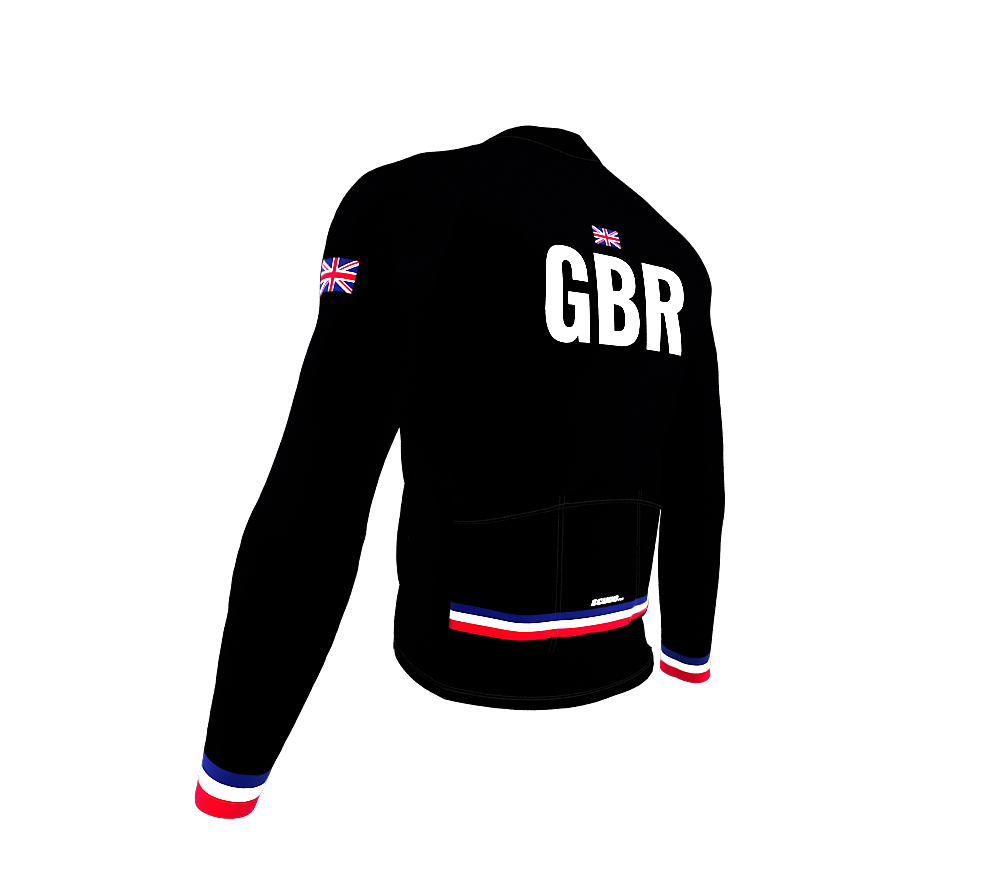 ScudoPro Pro Thermal Long Sleeve Cycling Jersey Country CODE United Kingdom Black | Men and Women