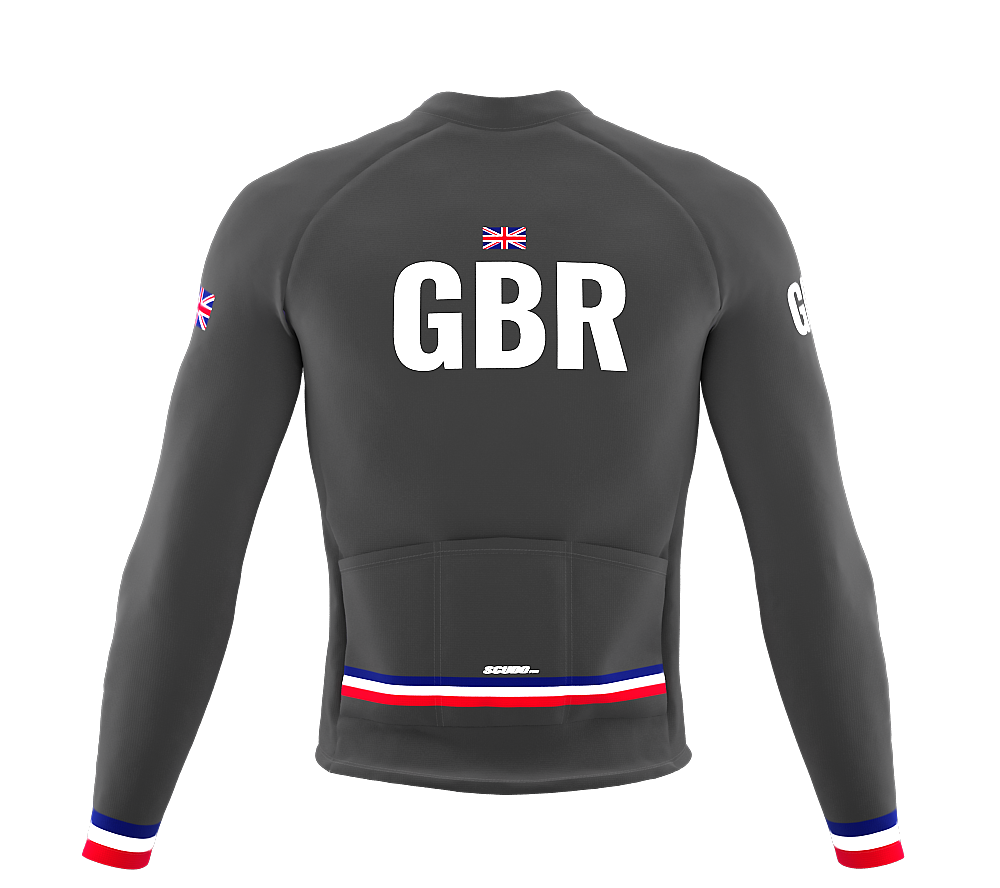 ScudoPro Pro Thermal Long Sleeve Cycling Jersey Country CODE United Kingdom Gray | Men and Women