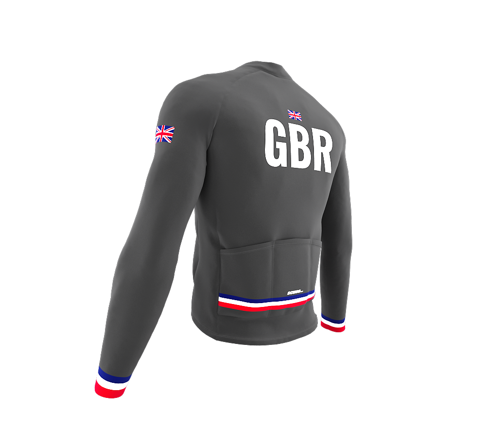 ScudoPro Pro Thermal Long Sleeve Cycling Jersey Country CODE United Kingdom Gray | Men and Women