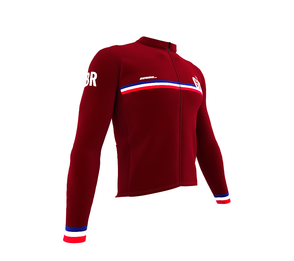 ScudoPro Pro Thermal Long Sleeve Cycling Jersey Country CODE United Kingdom Vine | Men and Women