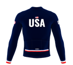 ScudoPro Pro Thermal Long Sleeve Cycling Jersey Country CODE United States Blue | Men and Women