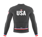 ScudoPro Pro Thermal Long Sleeve Cycling Jersey Country CODE United States Gray | Men and Women