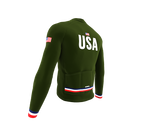 ScudoPro Pro Thermal Long Sleeve Cycling Jersey Country CODE United States Green | Men and Women