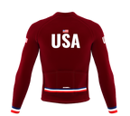 ScudoPro Pro Thermal Long Sleeve Cycling Jersey Country CODE United States Vine | Men and Women