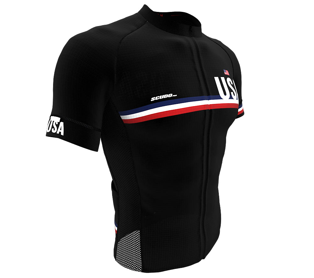 United States Black CODE Short Sleeve Cycling PRO Jersey for Men and Women