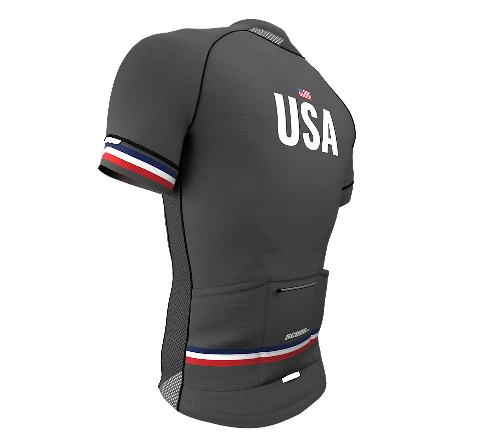 United States Gray CODE Short Sleeve Cycling PRO Jersey for Men and Women