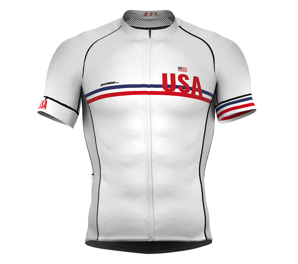 United States White CODE Short Sleeve Cycling PRO Jersey for Men and WomenUnited States White CODE Short Sleeve Cycling PRO Jersey for Men and Women