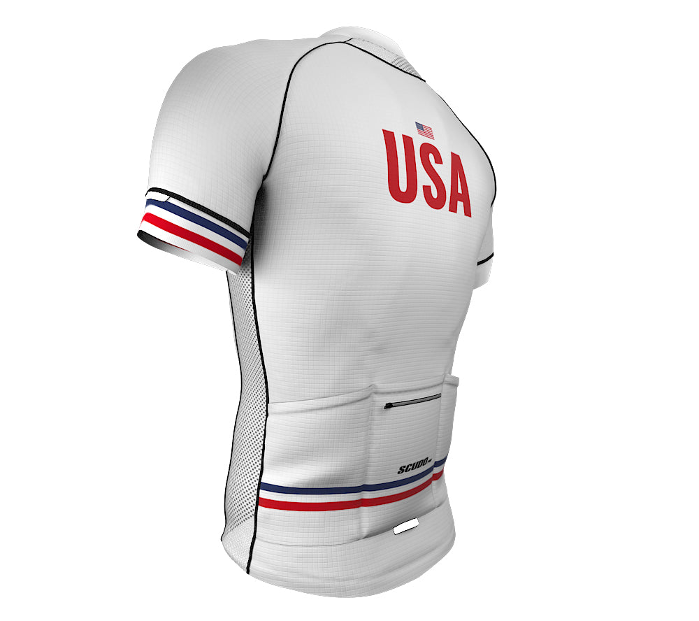 United States White CODE Short Sleeve Cycling PRO Jersey for Men and Women