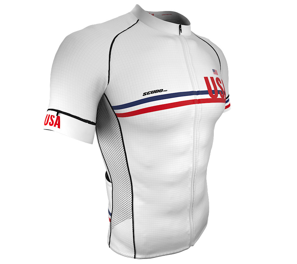 United States White CODE Short Sleeve Cycling PRO Jersey for Men and Women