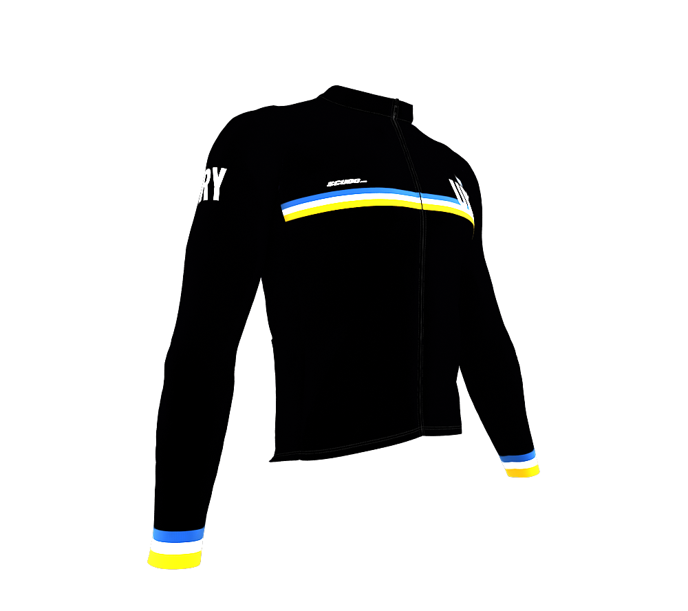 ScudoPro Pro Thermal Long Sleeve Cycling Jersey Country CODE Uruguay Black | Men and Women