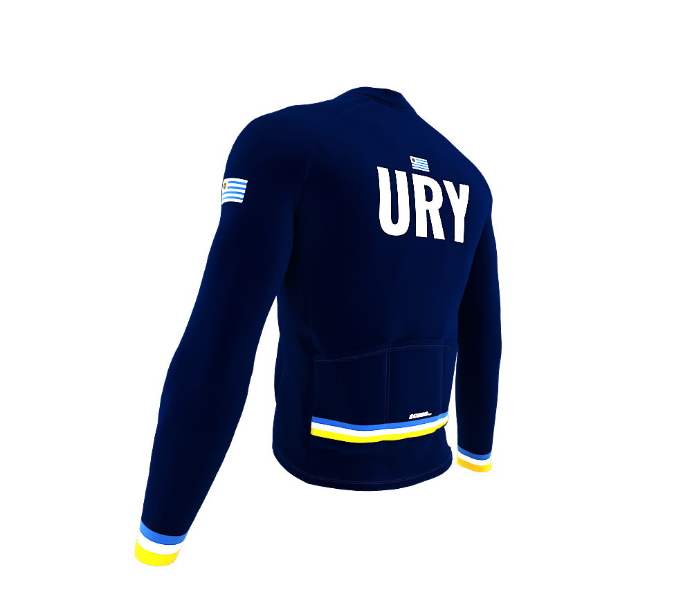 ScudoPro Pro Thermal Long Sleeve Cycling Jersey Country CODE Uruguay Blue | Men and Women