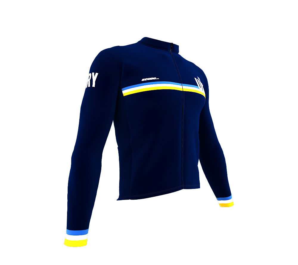 ScudoPro Pro Thermal Long Sleeve Cycling Jersey Country CODE Uruguay Blue | Men and Women