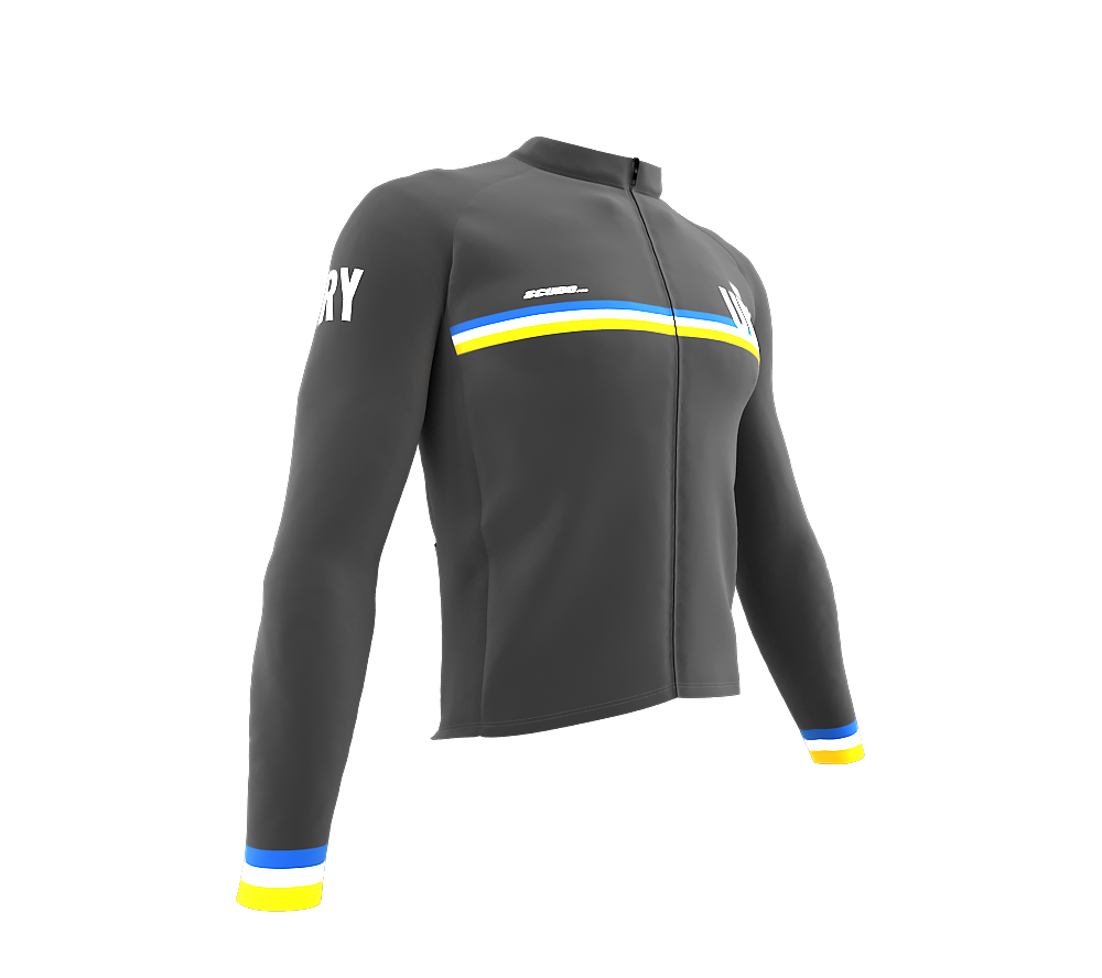 ScudoPro Pro Thermal Long Sleeve Cycling Jersey Country CODE Uruguay Gray | Men and Women