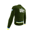 ScudoPro Pro Thermal Long Sleeve Cycling Jersey Country CODE Uruguay Green | Men and Women