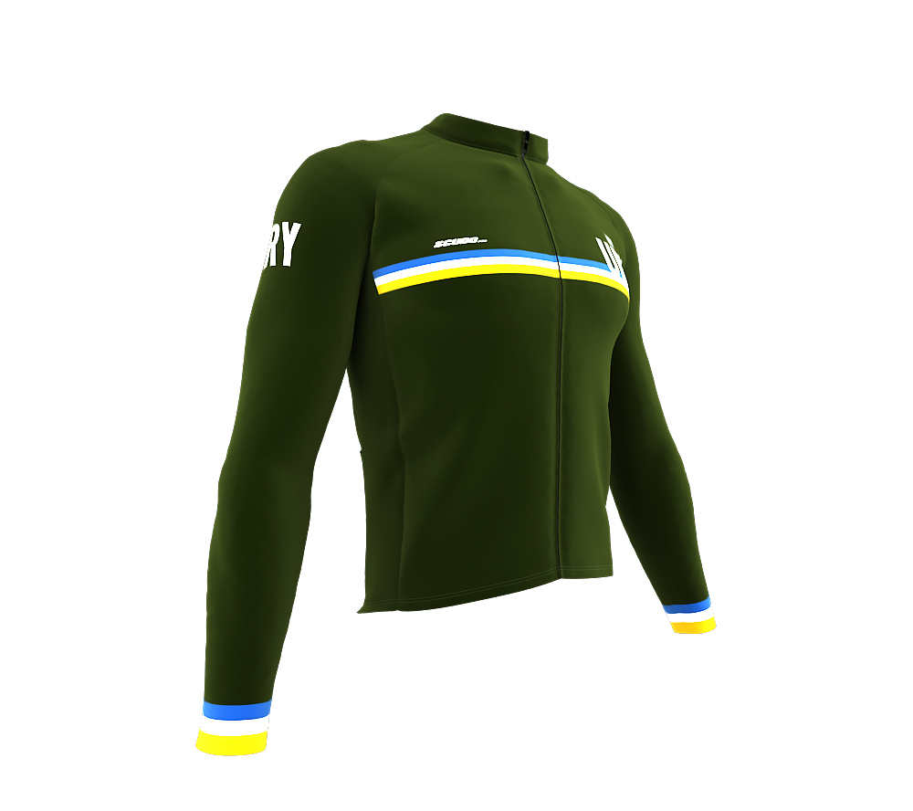 ScudoPro Pro Thermal Long Sleeve Cycling Jersey Country CODE Uruguay Green | Men and Women