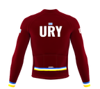 ScudoPro Pro Thermal Long Sleeve Cycling Jersey Country CODE Uruguay Vine | Men and Women