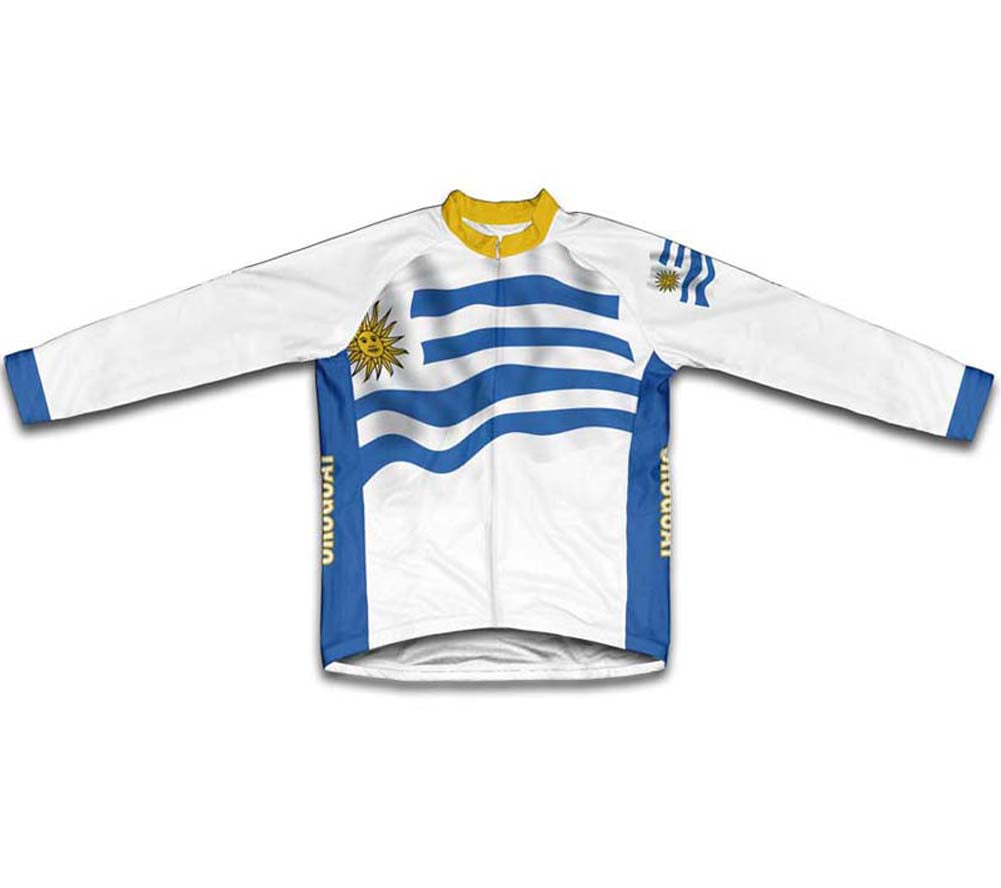 Uruguay Flag Winter Thermal Cycling Jersey