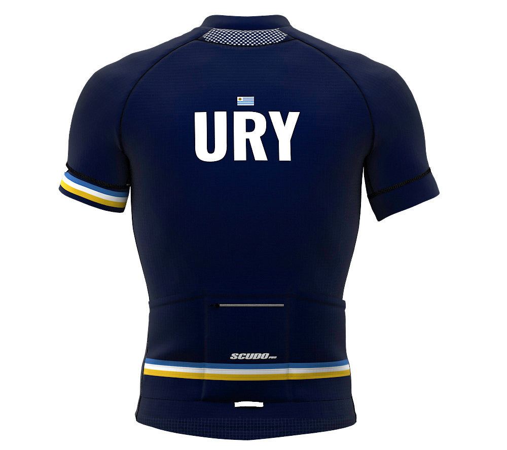 Uruguay Blue CODE Short Sleeve Cycling PRO Jersey for Men and Women