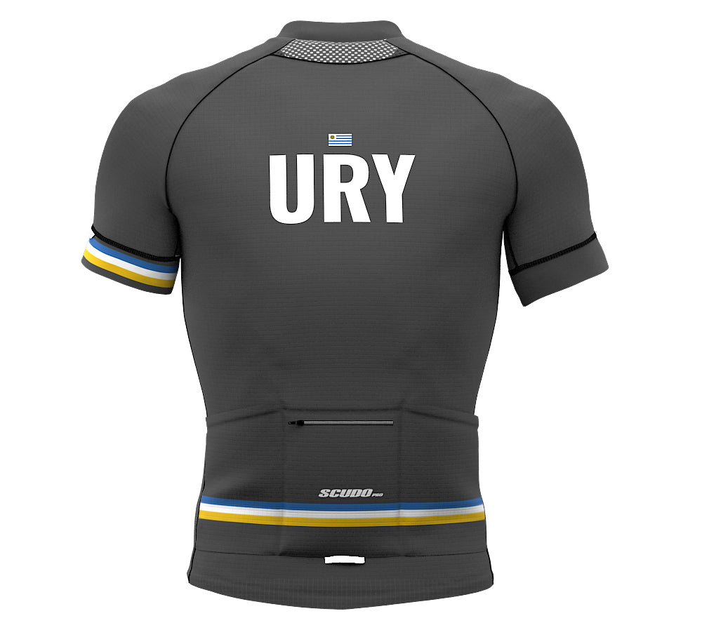 Uruguay Gray CODE Short Sleeve Cycling PRO Jersey for Men and Women