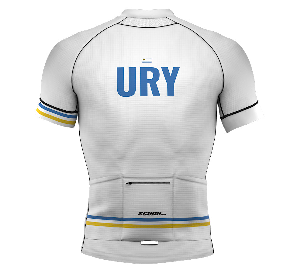 Uruguay White CODE Short Sleeve Cycling PRO Jersey for Men and Women