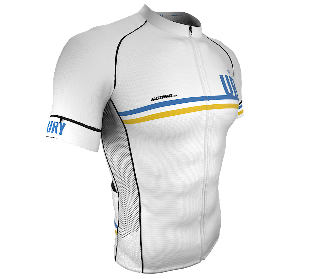 Uruguay White CODE Short Sleeve Cycling PRO Jersey for Men and Women