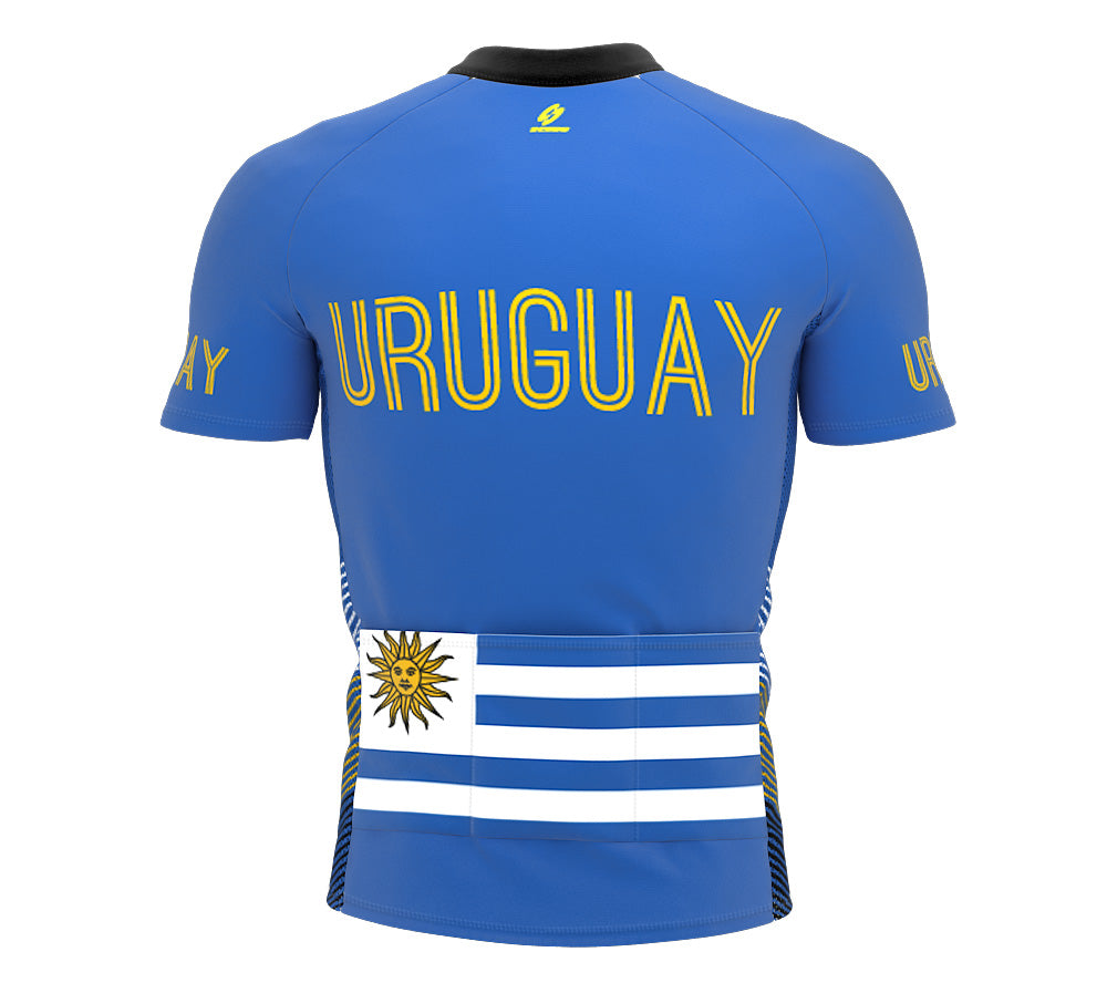 Uruguay  Full Zipper Bike Short Sleeve Cycling Jersey