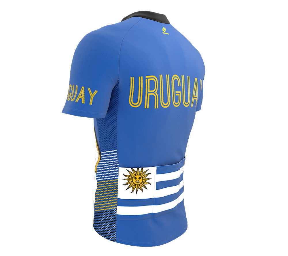 Uruguay  Full Zipper Bike Short Sleeve Cycling Jersey