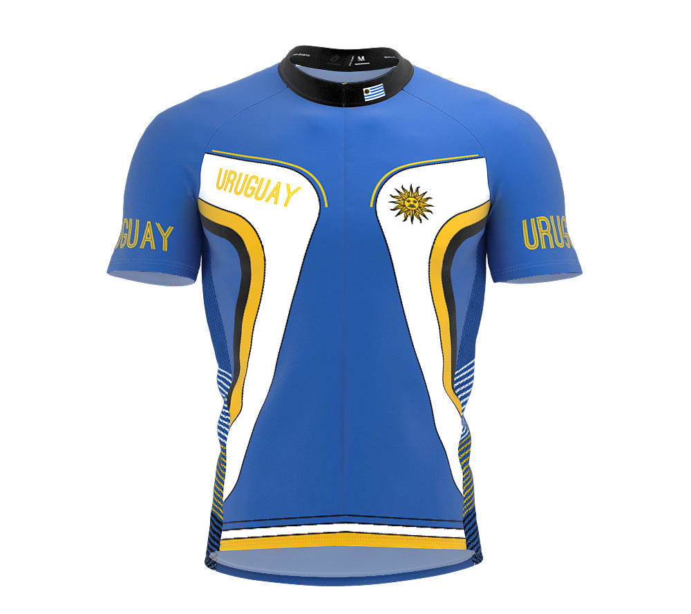 Uruguay  Full Zipper Bike Short Sleeve Cycling Jersey