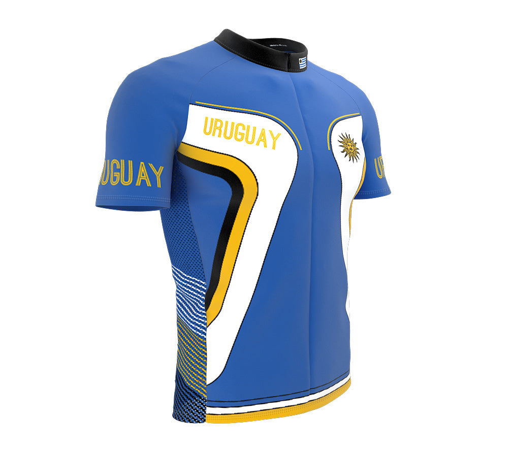 Uruguay  Full Zipper Bike Short Sleeve Cycling Jersey