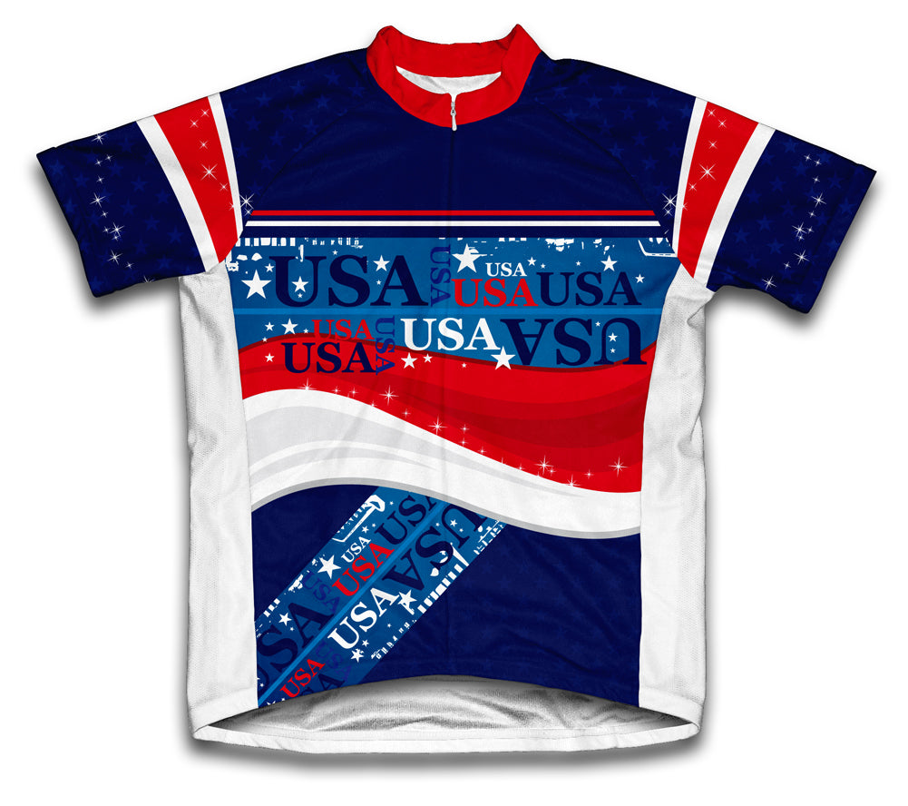 Usa Short Sleeve Cycling Jersey for Men and Women