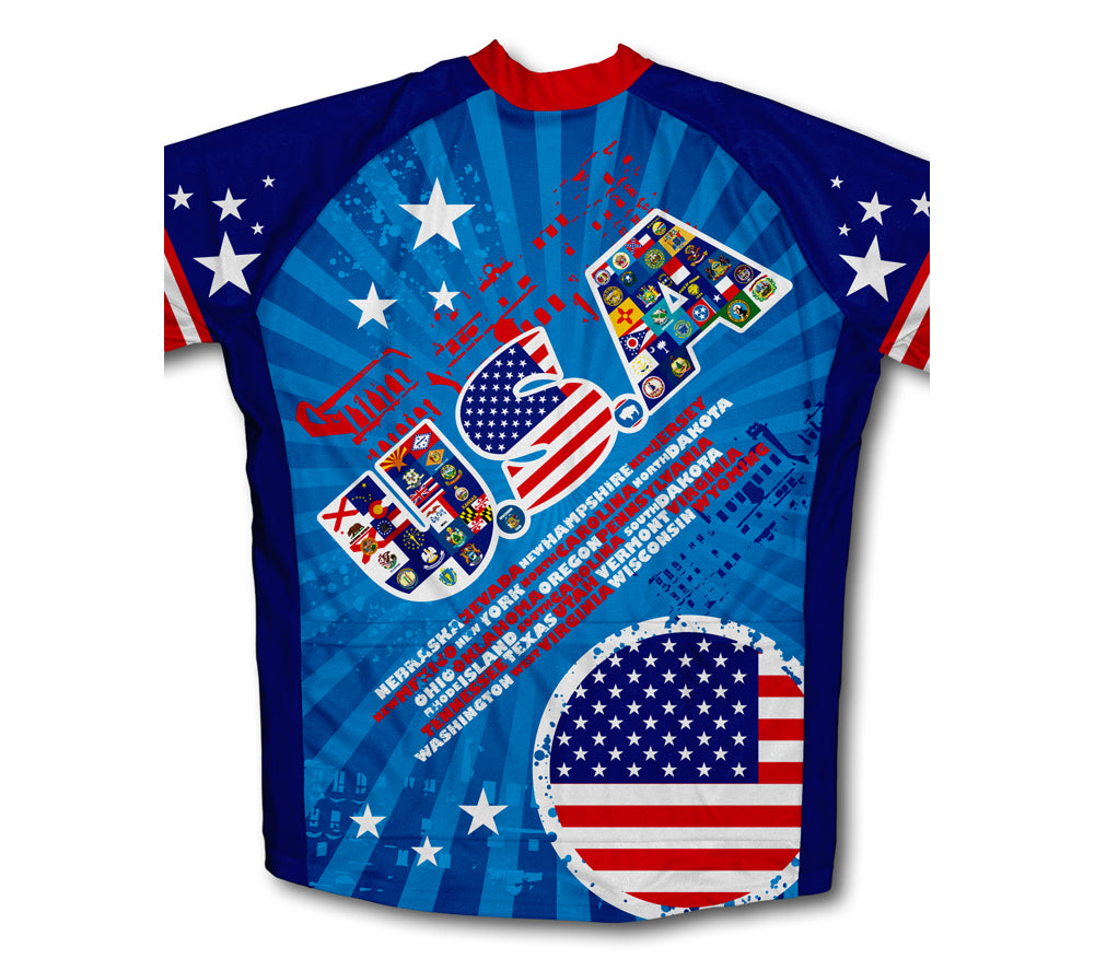 USA All State Flags Winter Thermal Cycling Jersey